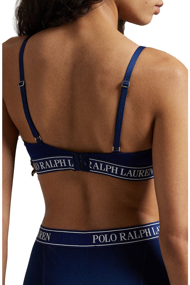 Logo Band Triangle Bralette, Alternate, color, NAVY