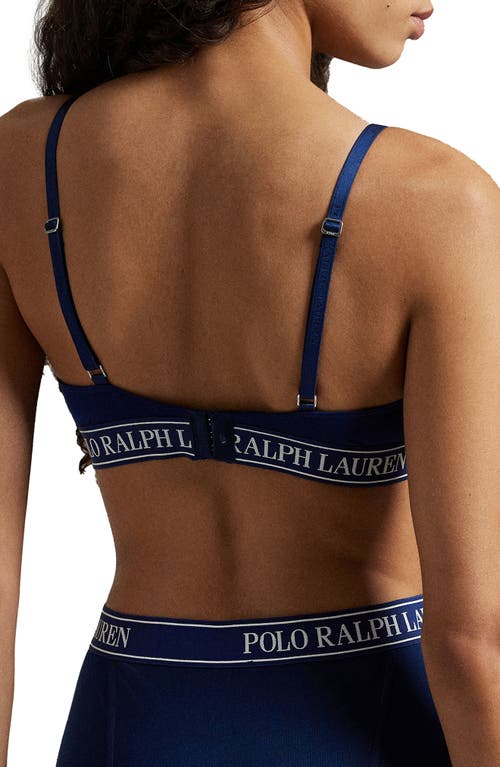 Polo Ralph Lauren Logo Band Triangle Bralette In Blue