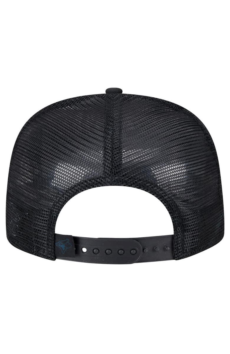 New Era Men's New Era Black Toronto Blue Jays Score Check 9FIFTY A-Frame Trucker Snapback Hat, Alternate, color, 