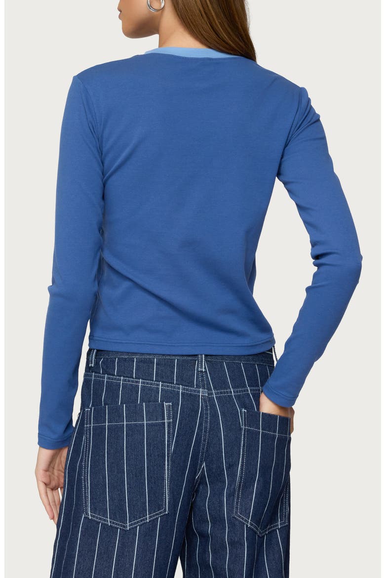 Santa Monica Long Sleeve Stretch Cotton Graphic T-Shirt, Alternate, color, BLUE