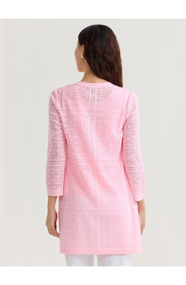 Misook Heritage Tonal Burnout Knit Jacket, Alternate, color, Pink