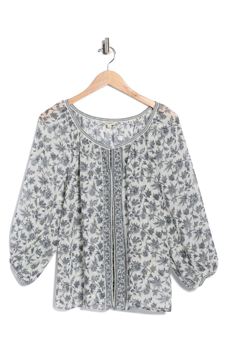 MAX STUDIO V-Neck Long Sleeve Georgette Top, Alternate, color, 