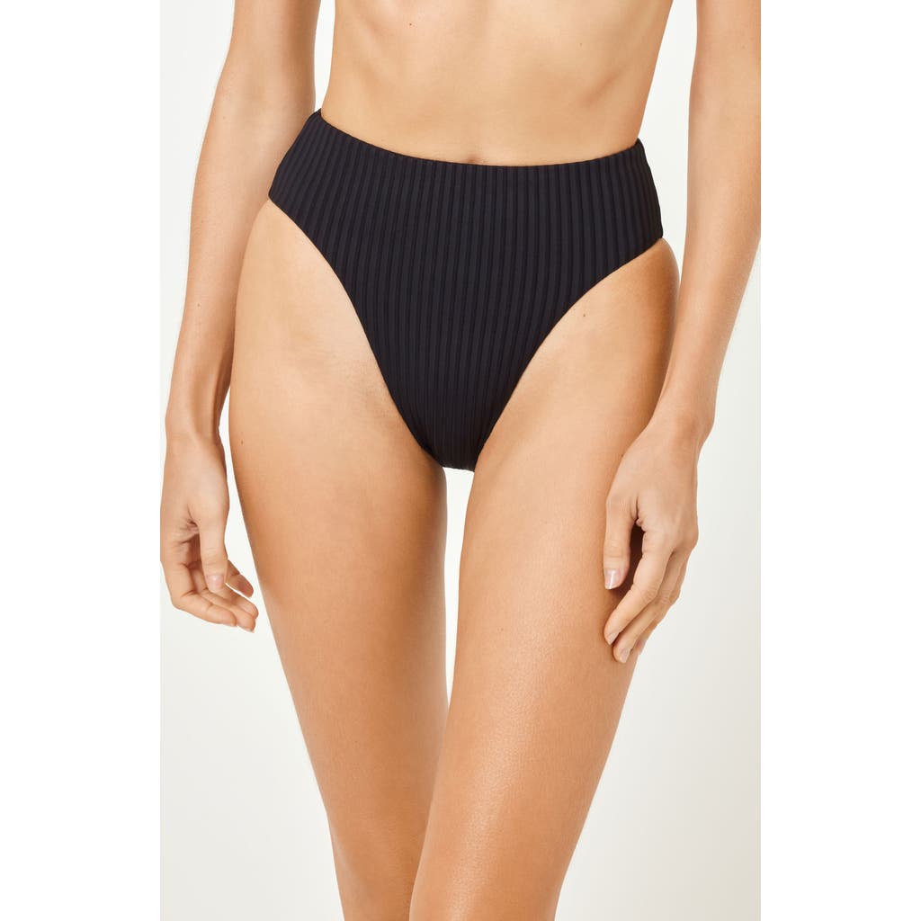 Shop L*space Lspace Savannah High Waist Bikini Bottoms In Black