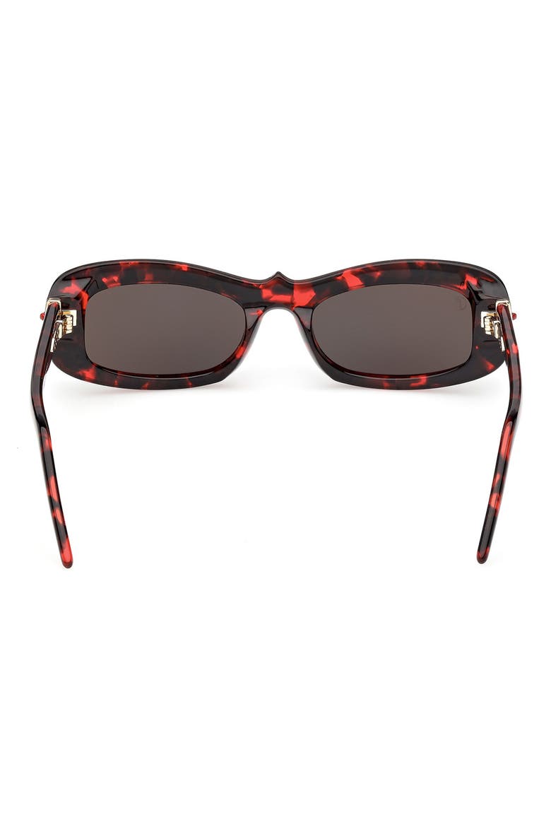 52mm Geometric Sunglasses, Alternate, color, RED HAVANA GOLD / ZEISS SMOKE