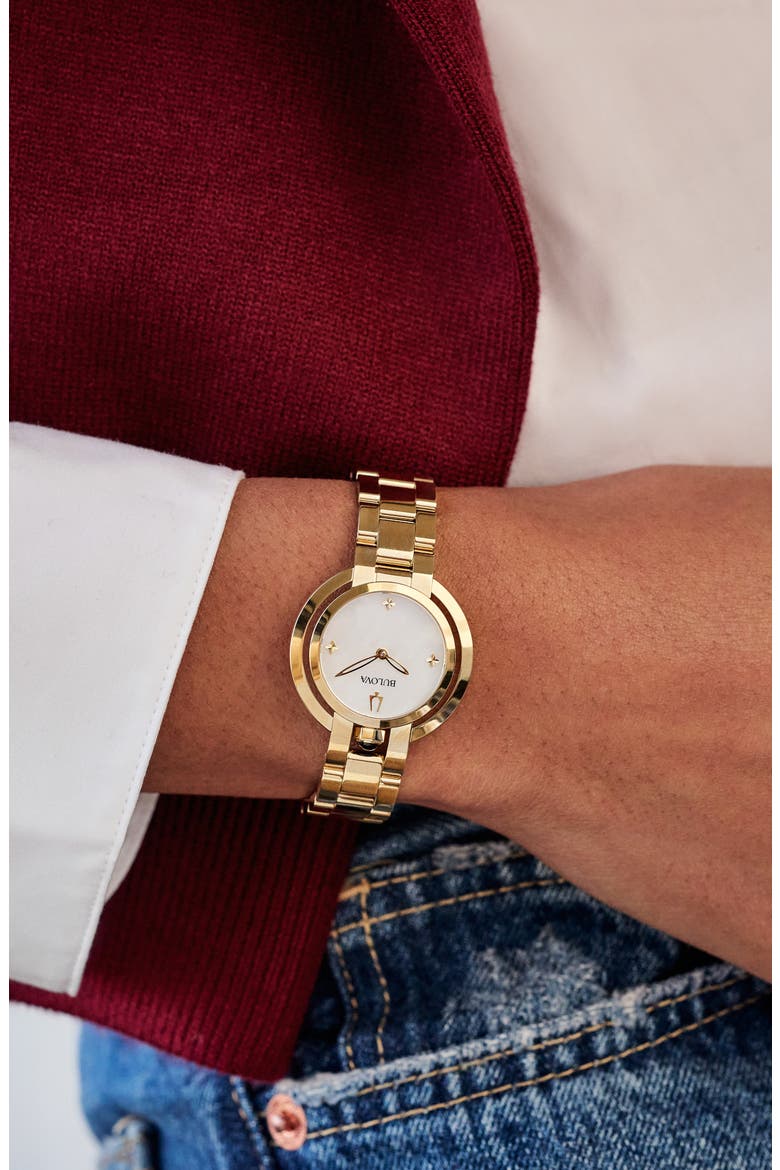 Rubaiyat Bracelet Watch, 30.5mm, Alternate, color, GOLD-TONE