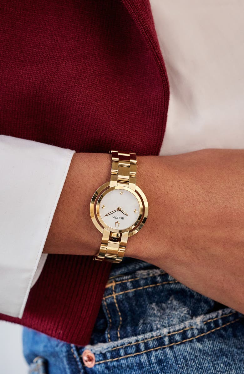 BULOVA Rubaiyat Bracelet Watch, 30.5mm, Alternate, color, Gold-Tone