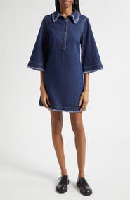Cinq à Sept Dany Fringe Denim Shirtdress