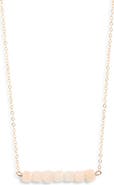 House of Olia Rozque 14k Gold Rose Quartz Bar Necklace