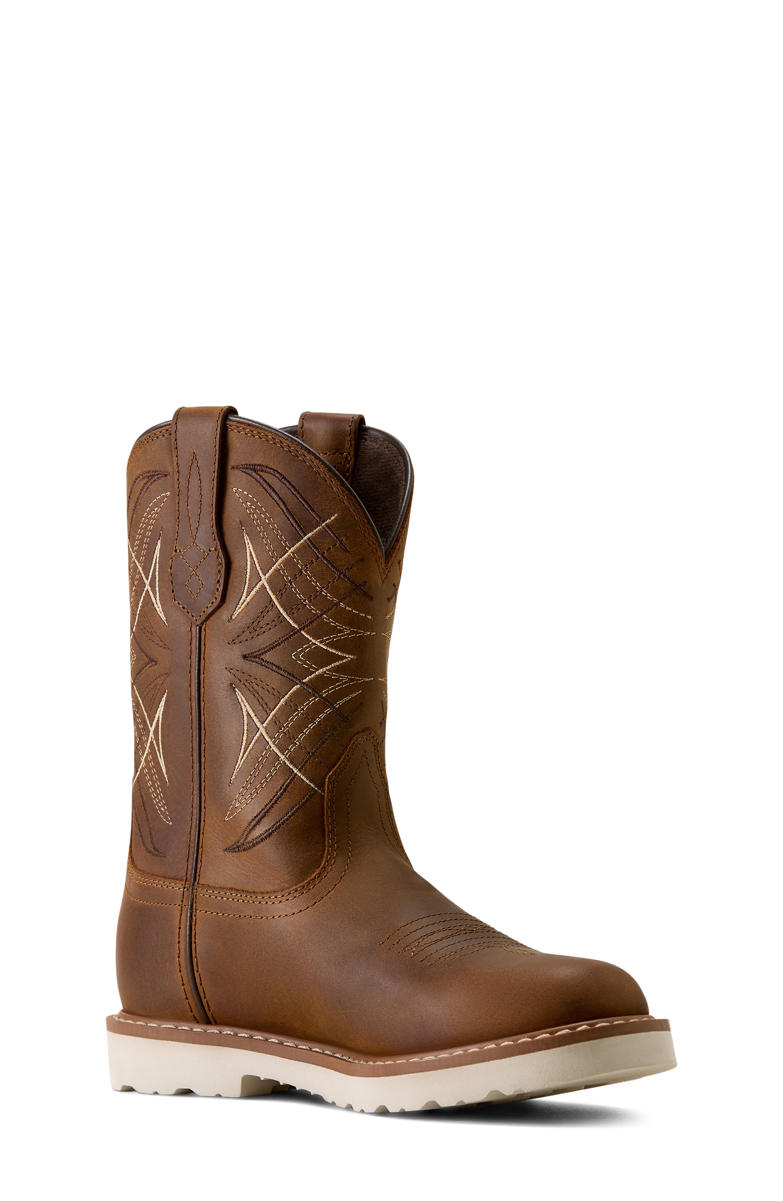 Kids' Activate Leather Cowboy Boot, Main, color, DISTRESSED BROWN