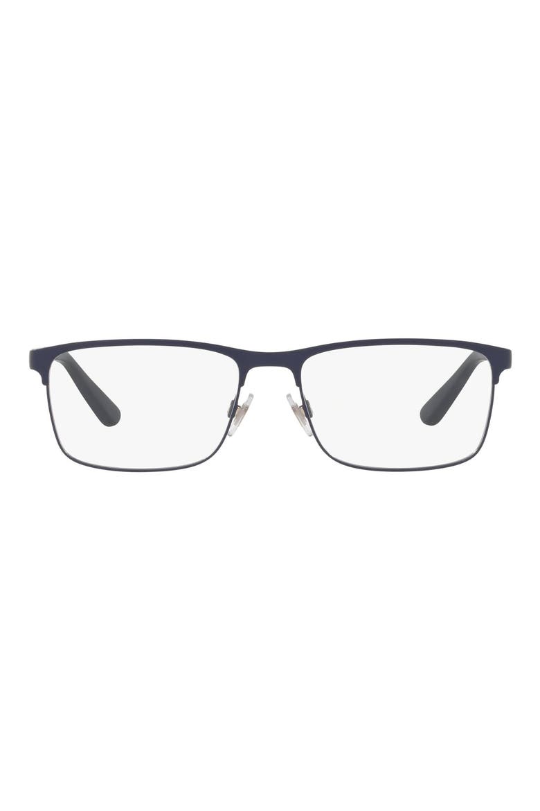 56mm Rectangular Optical Glasses, Main, color, MATTE NAVY