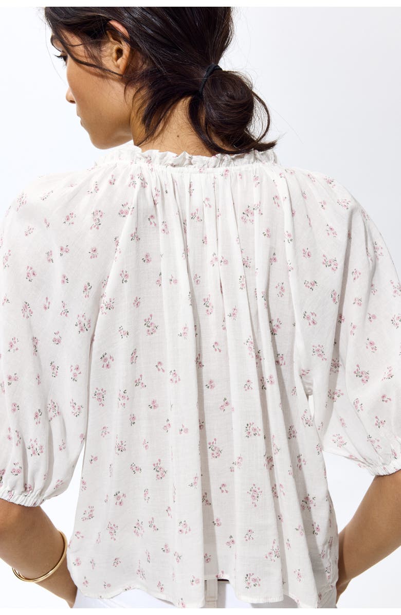 H&M Blouse with pintucks, Alternate, color, White/Floral