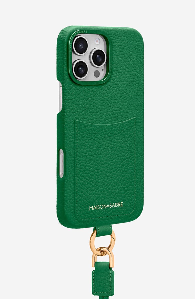 MAISON de SABRÉ Sling Phone Case, Alternate, color, Emerald Green