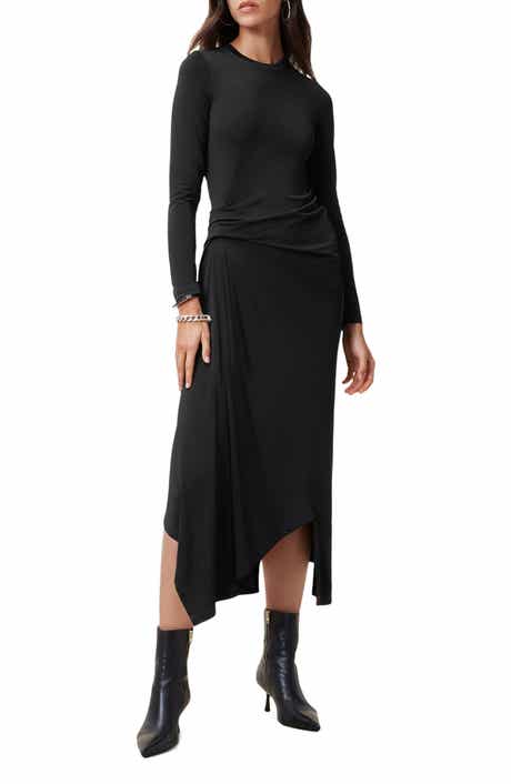 AllSaints Rivi Long Sleeve Asymmetric Dress
