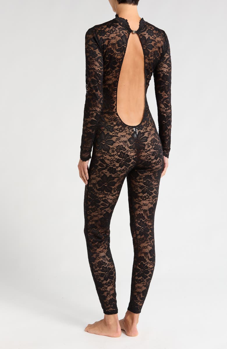 KILO BRAVA Long Sleeve Floral Lace Catsuit, Alternate, color, 