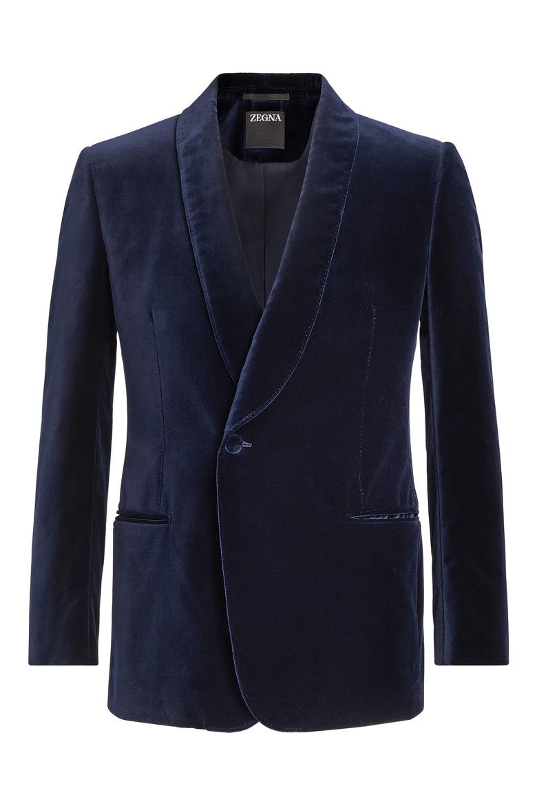 Shawl Collar Velveteen Dinner Jacket, Alternate, color, NAVY