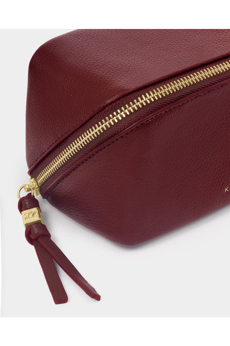 Fold-Out Mirror Makeup Bag in Cherry, Alternate, color, Cherry