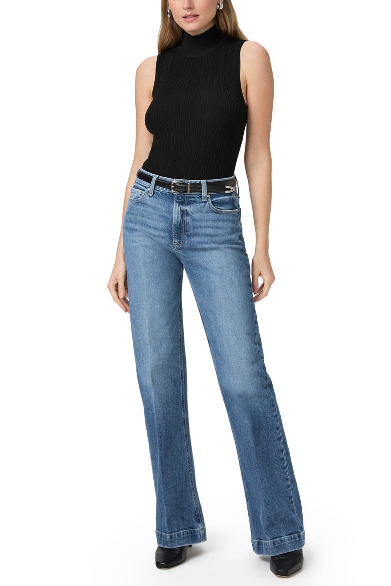 Brin Mock Neck Rib Sweater Tank, Alternate, color, BLACK