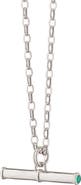 Monica Rich Kosann Green Agate Toggle Pendant Necklace