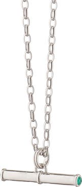 Monica Rich Kosann Green Agate Toggle Pendant Necklace