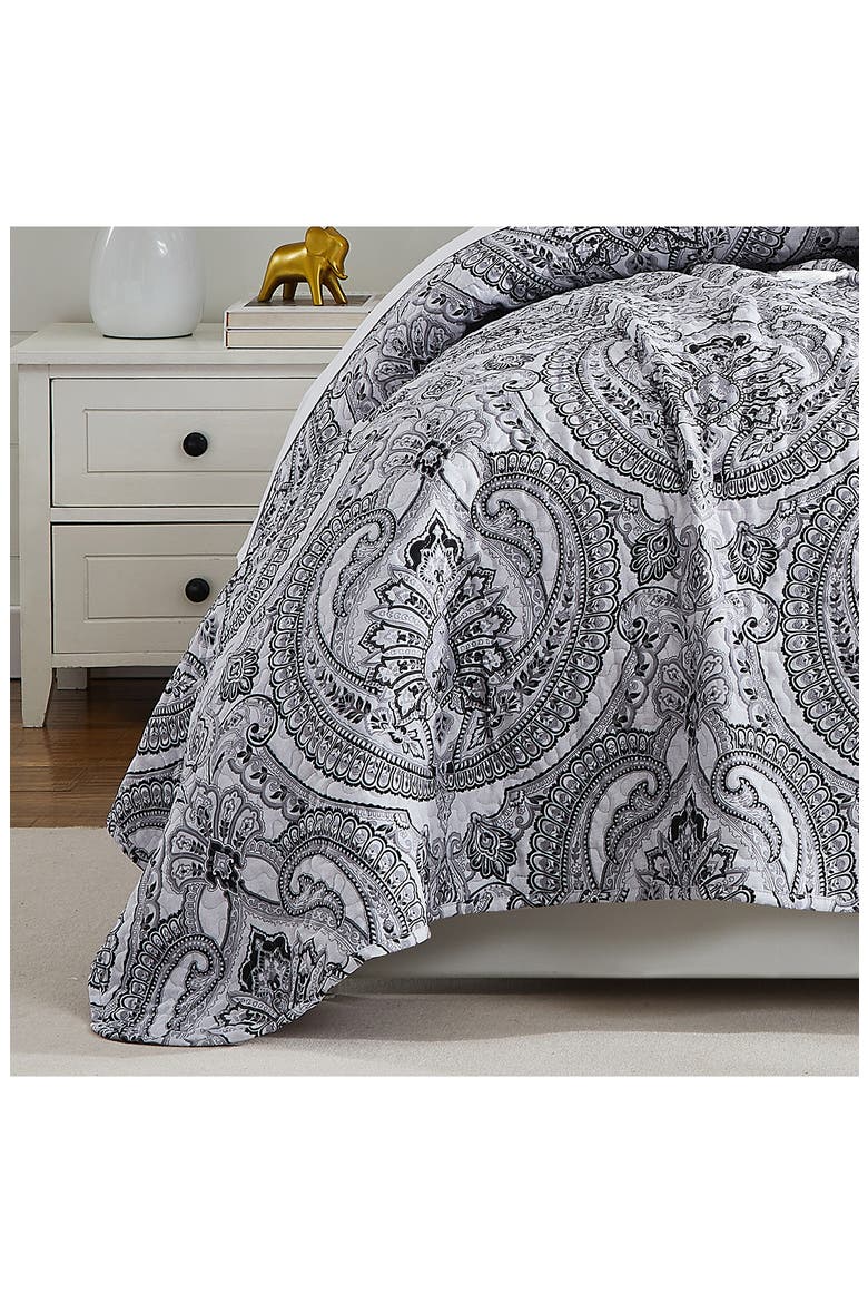 Pure Melody Quilt Bedding Set, Alternate, color, BLACK