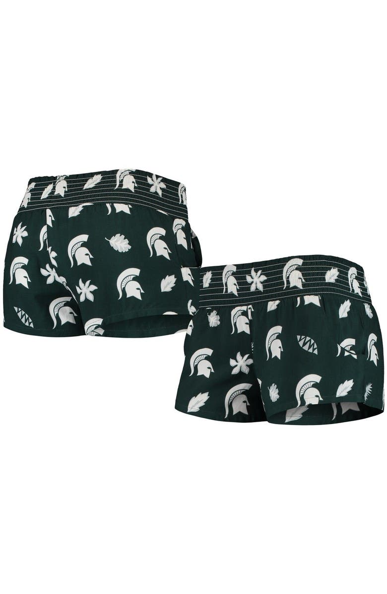 Wes & Willy Women's Wes & Willy Green Michigan State Spartans Beach Shorts, Main, color, Green