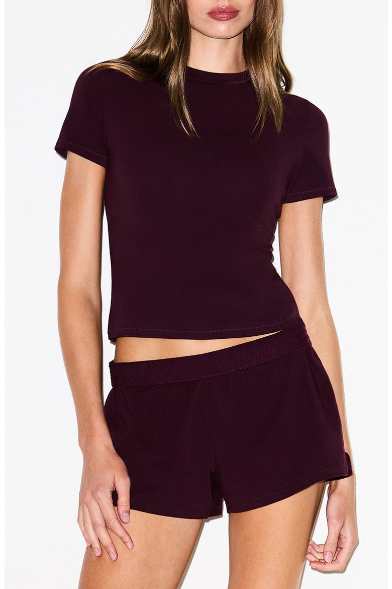 Stretch Cotton Jersey T-Shirt, Main, color, Z/DNUCURRANTDNU