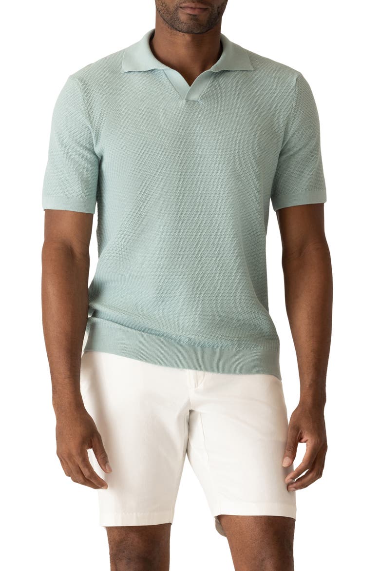Modern Texture Knit Polo, Main, color, PALM
