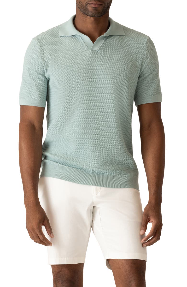 DEKE Modern Texture Knit Polo, Main, color, Palm