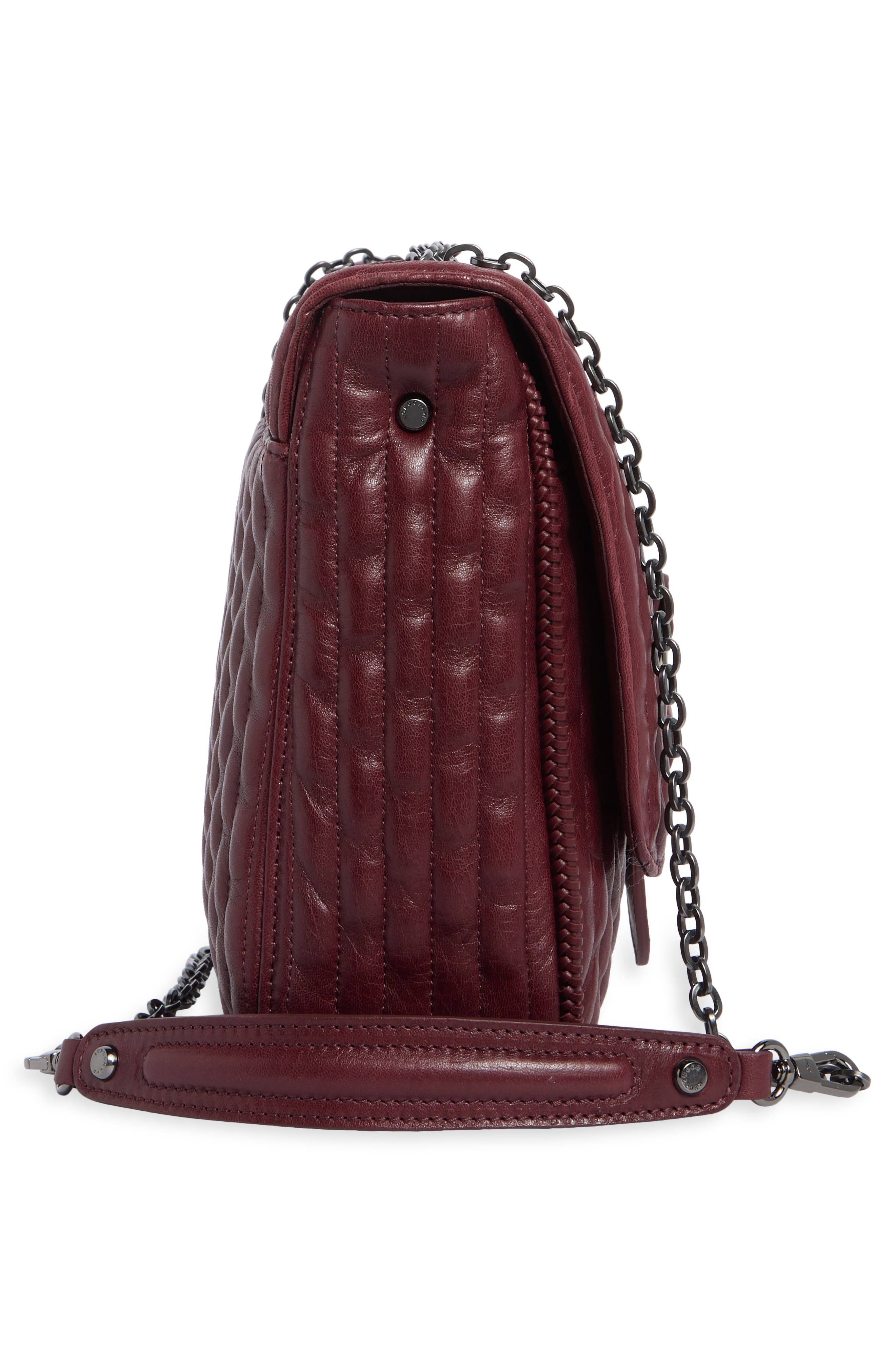Longchamp Large Amazone Leather Quilted Convertible Crossbody Bag, Alternate, color, Brandy