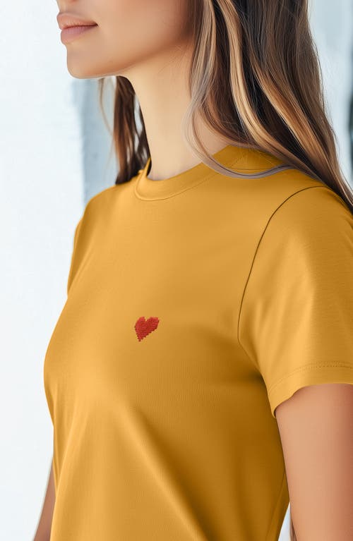 DALIX DALIX WOMENS PIXEL HEART JERSEY RELAXED TEE 