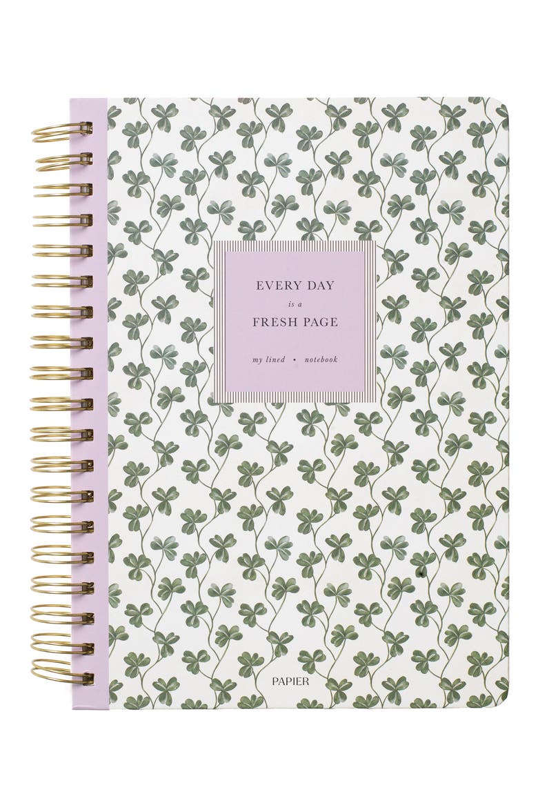 Clover Vine Ruled Spiral B5 Notebook, Main, color, NO COLOR