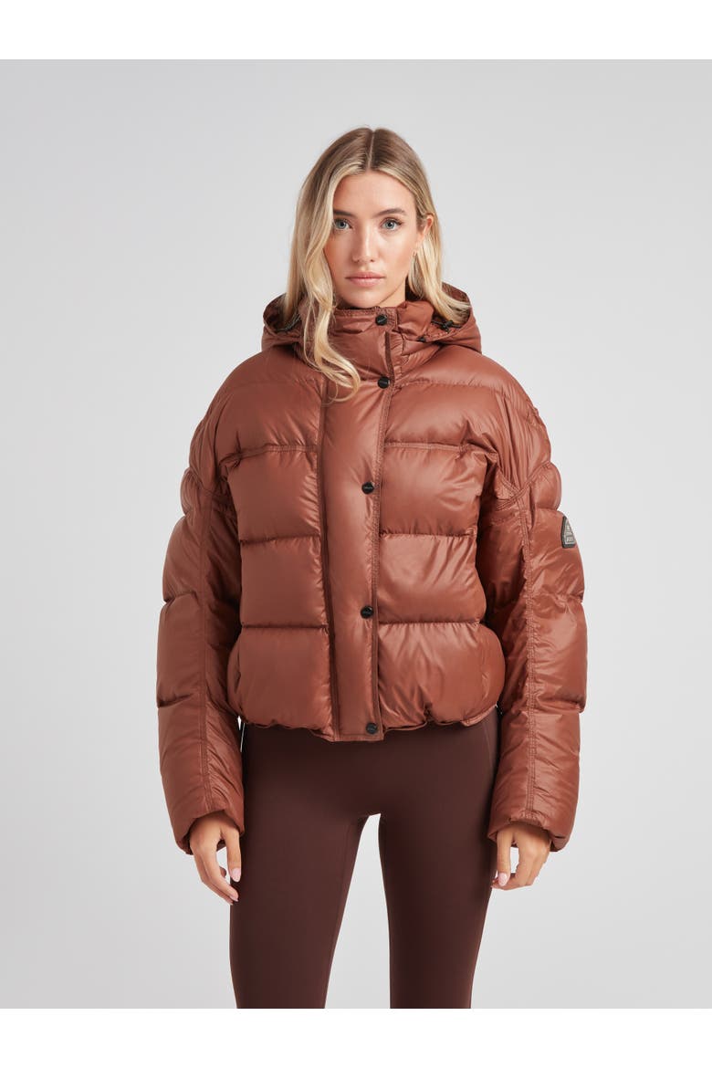 Cloud Boss Hooded Puffer Jacket, Main, color, MOCHA BROWN