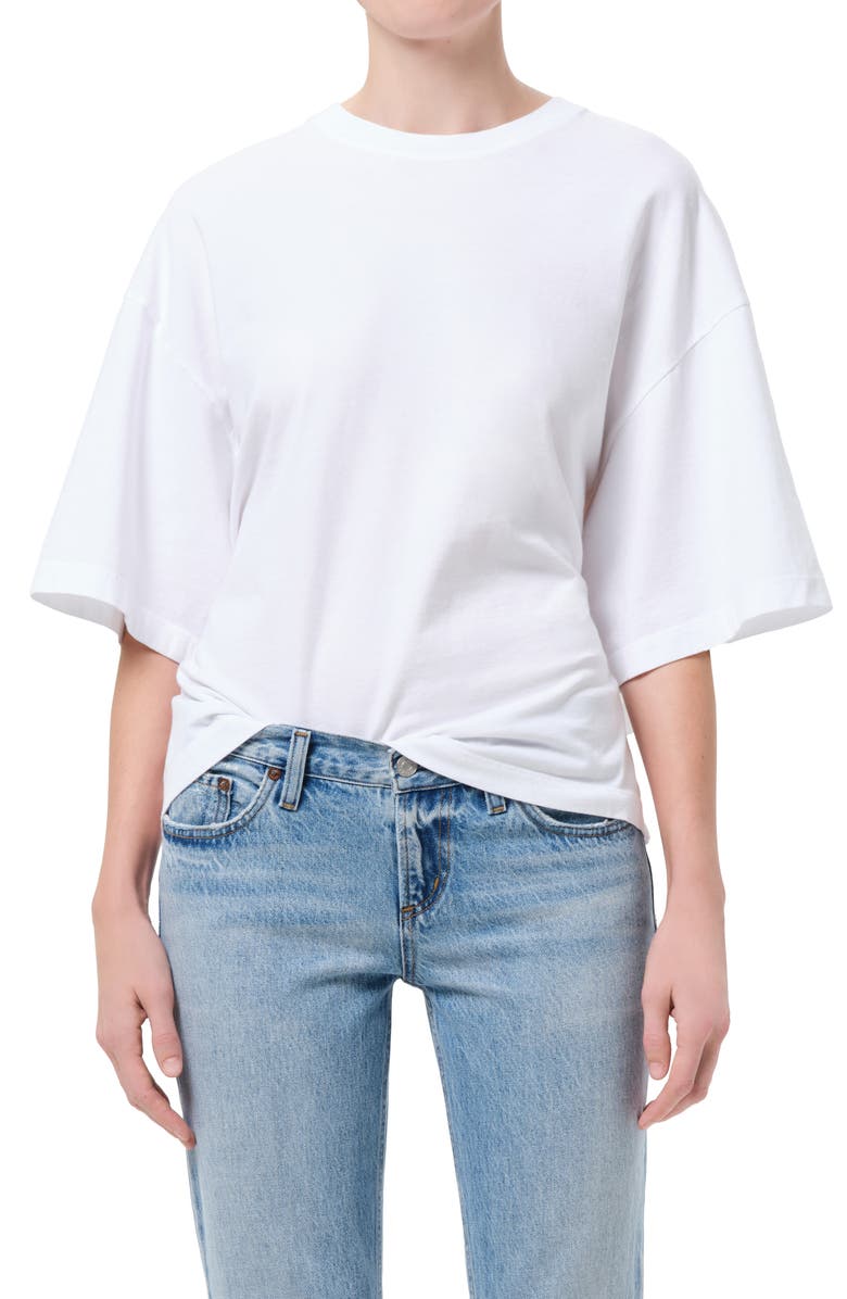 AGOLDE Theo Drape Back Top, Main, color, White