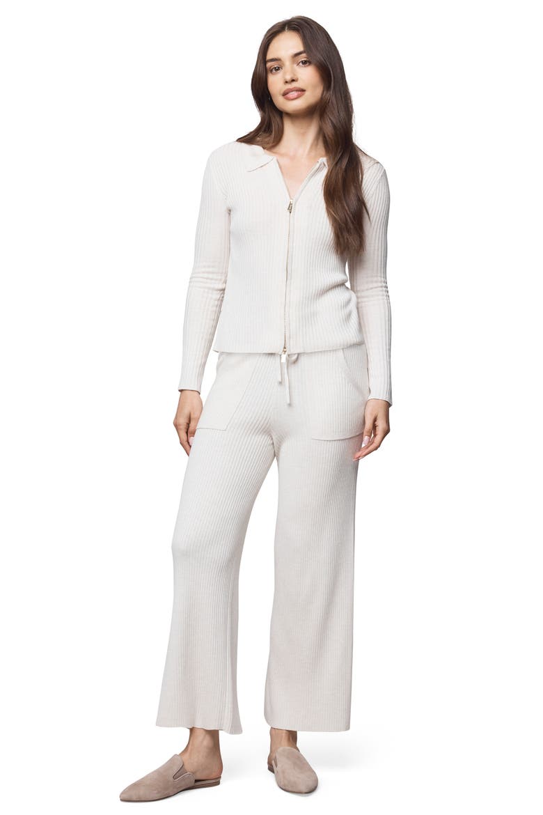 Georgie Two-Way Zip Sweater, Alternate, color, PALE OAK HTHR