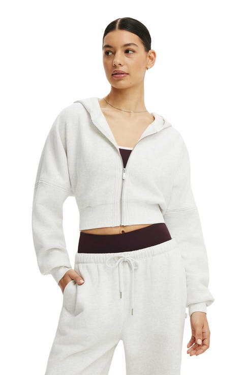 Women's Active Raw Edge Zip Through Hoodie