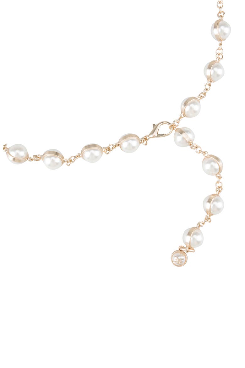 Imitation Pearl Chain Belt, Alternate, color, PEARL