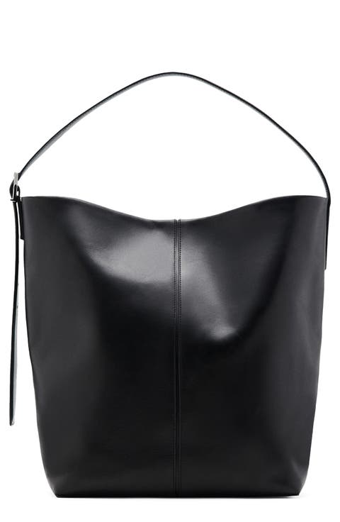 Large Leather Bucket Tote