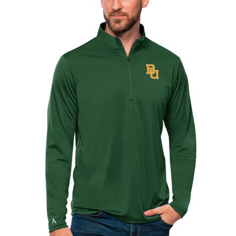 Men's Antigua Green Baylor Bears Tribute Quarter-Zip Top