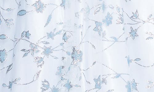 Blondie Nites Glitter Floral Sleeveless Gown In White