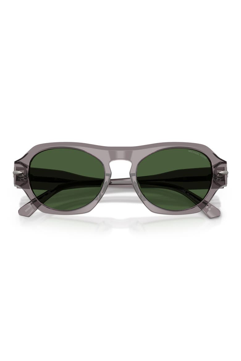 Toronto 52mm Gradient Geometric Sunglasses, Alternate, color, GREY TRANSPARENT / GREEN