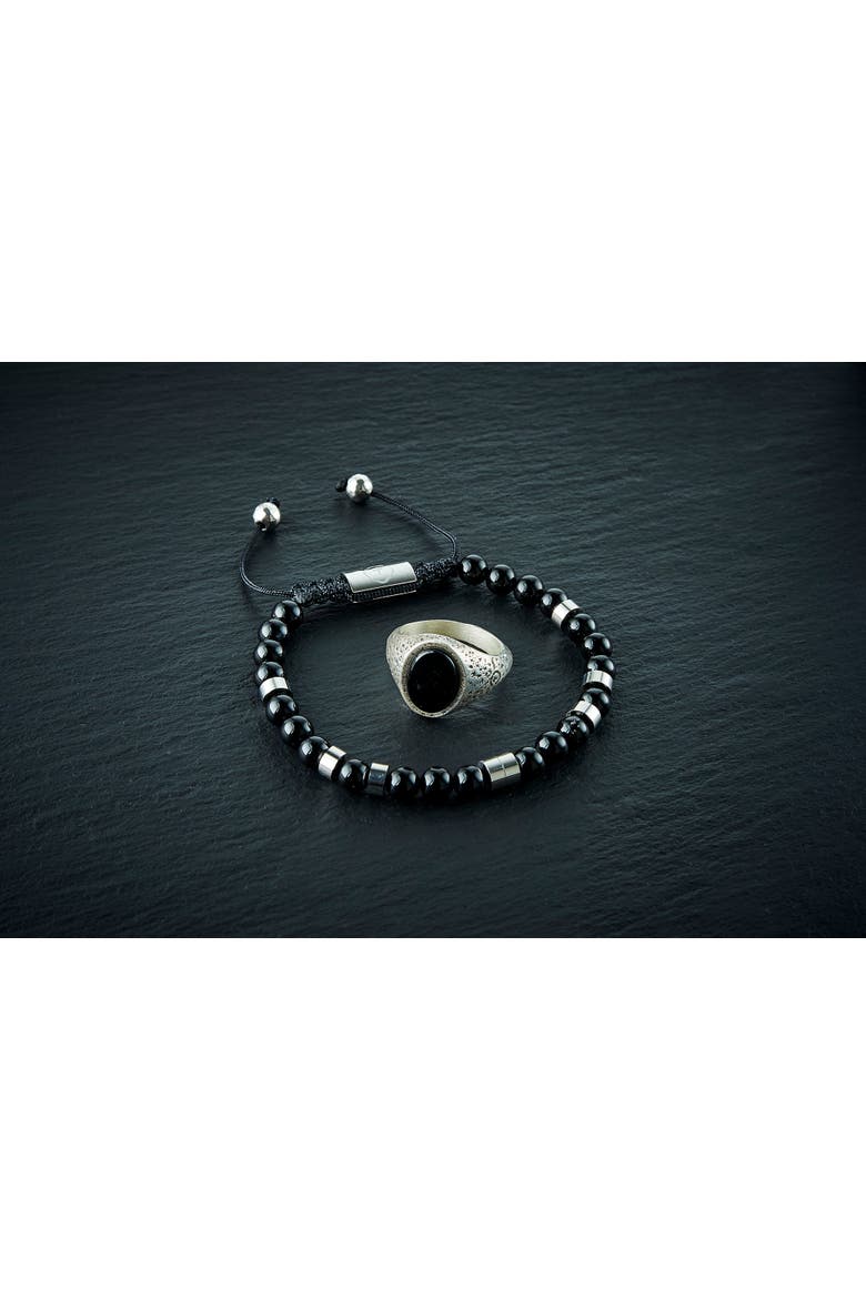 Rounded Onyx Beaded Bracelet, Alternate, color, Onyx