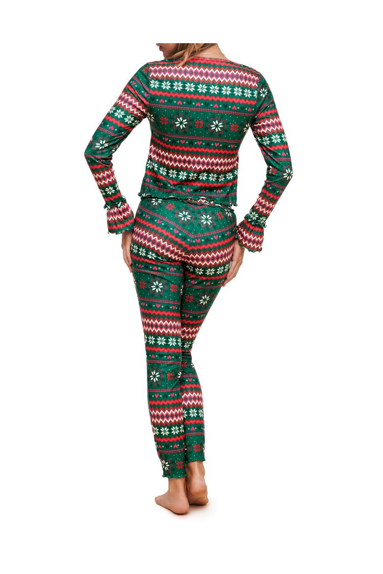 Audra Pajama Long Sleeve Top & Legging Set, Alternate, color, Novelty green