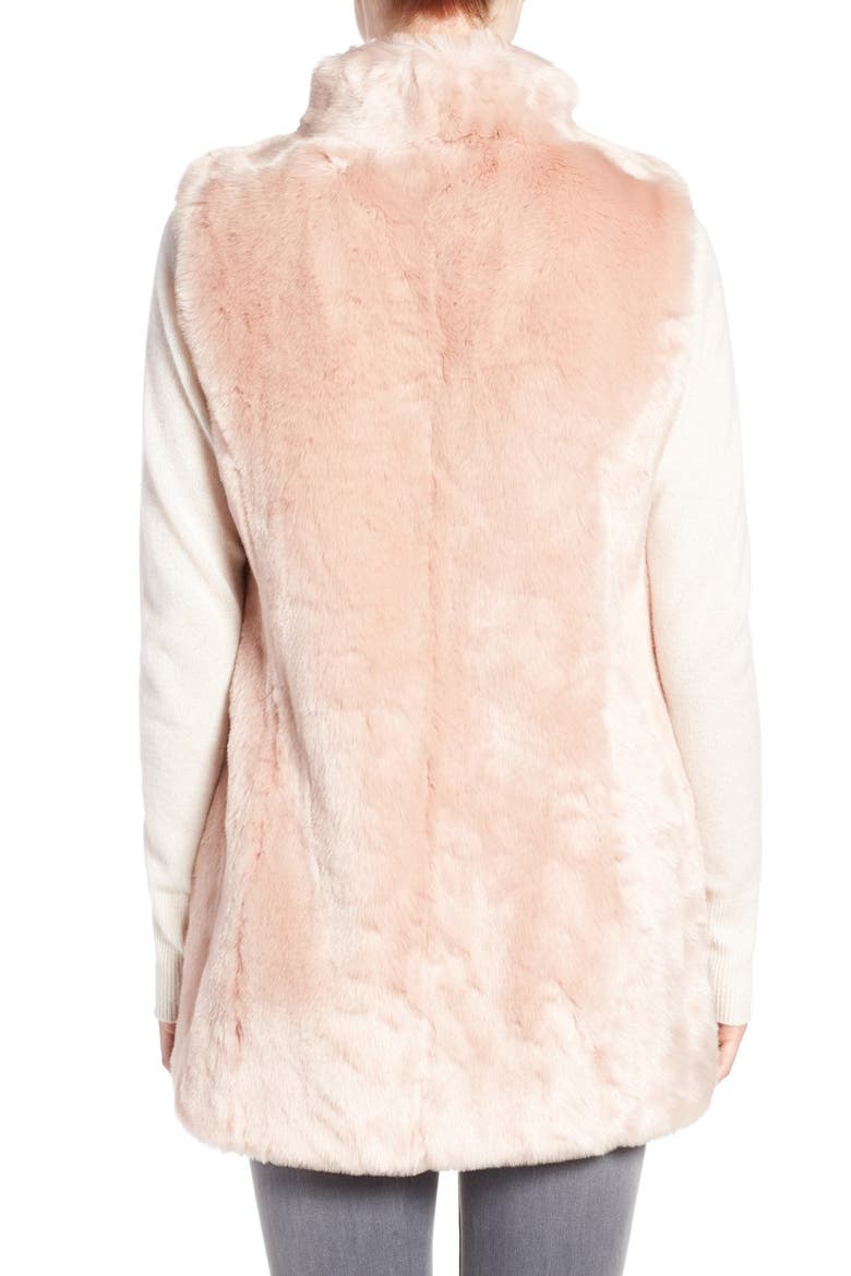 Faux Mink Fur Vest, Alternate, color, BLUSH
