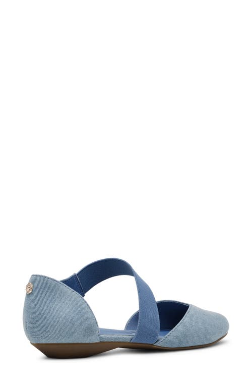 Shop Anne Klein Ostara Almond Toe Flat In Denim