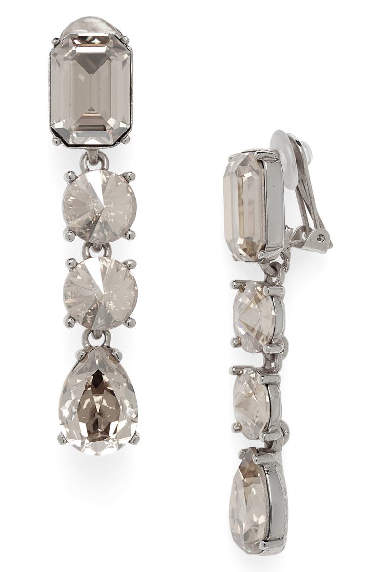 Classic Crystal Linear Drop Earrings, Main, color, CRYSTAL