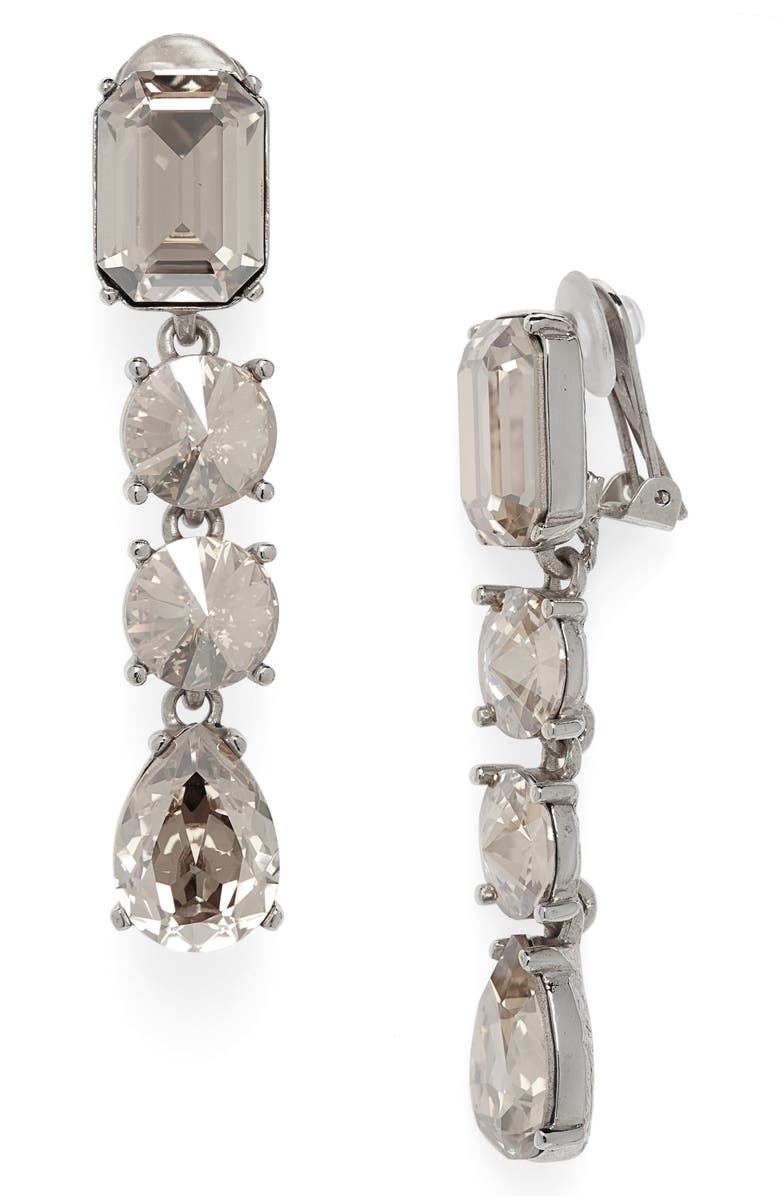 Oscar de la Renta Classic Crystal Linear Drop Earrings, Main, color,