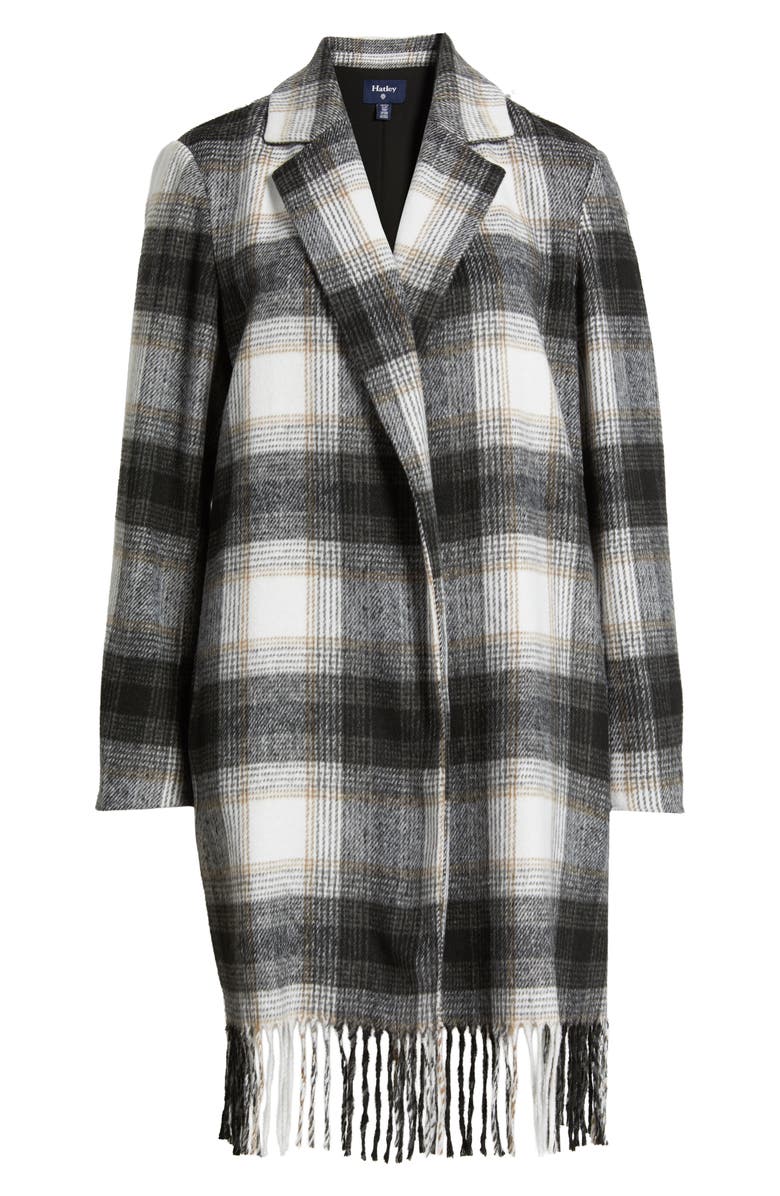 Hatley Plaid Fringe Jacket, Alternate, color, Black