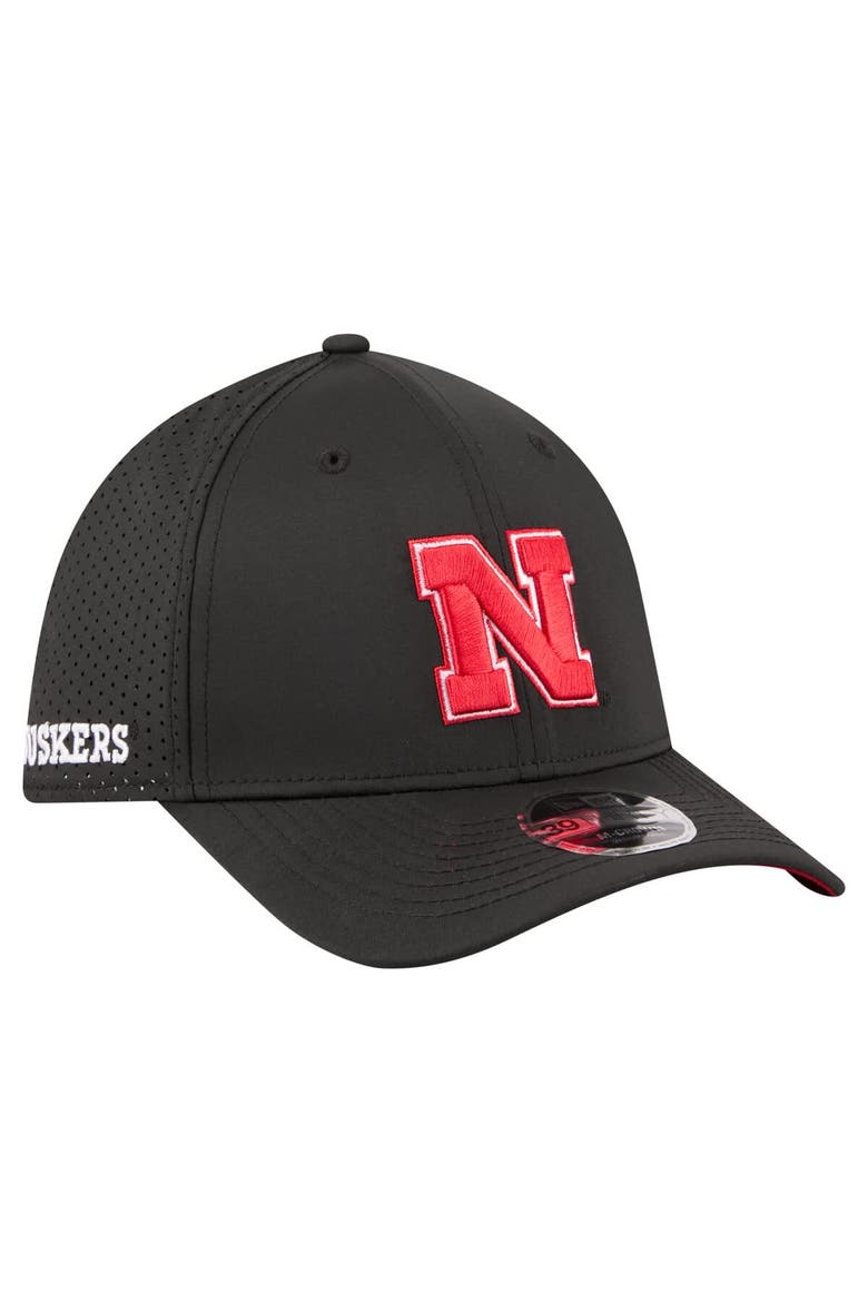 Men's New Era  Black Nebraska Huskers 39THIRTY M-Crown Flex Fit Hat, Main, color, Black