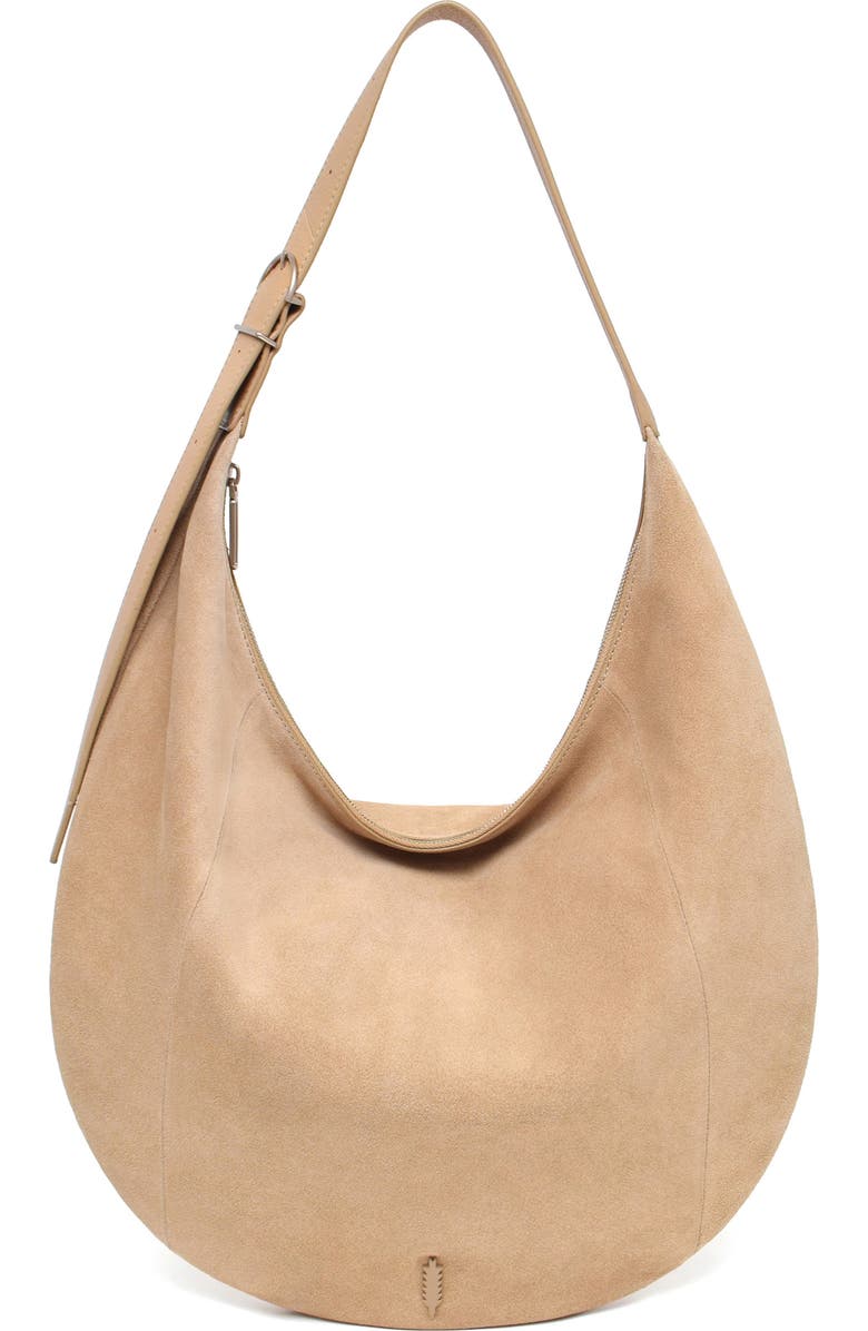 Thacker Oversize Wyatt Suede Hobo Bag, Main, color, Nutmeg