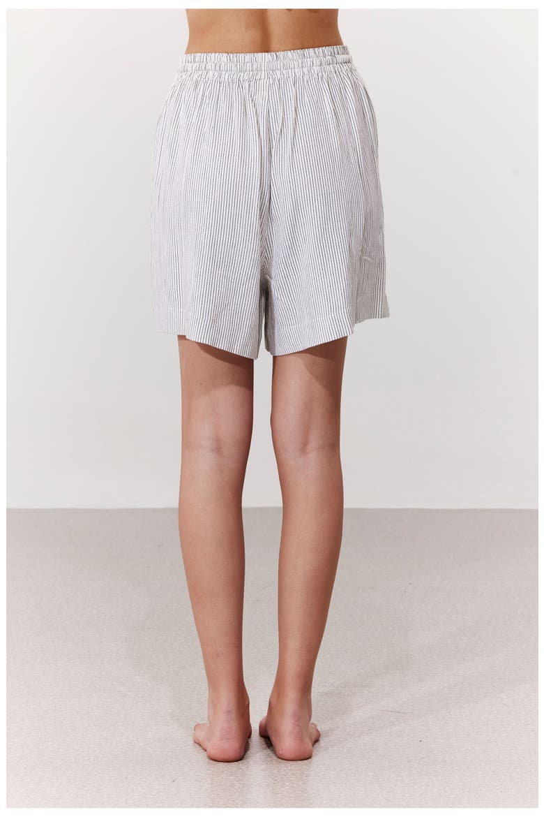 Saltstripe Bermuda Short Cover-Up, Alternate, color, Black-Cream